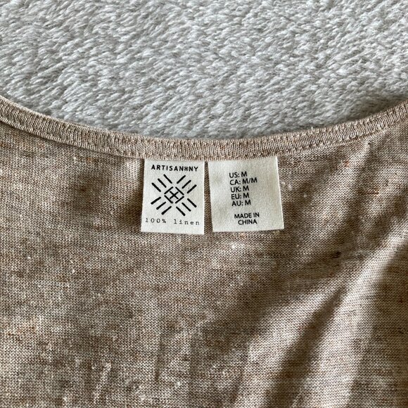 Artisan NY Women's sleeveless 100% linen fine knit long cardigan Size M EUC - Picture 7 of 10